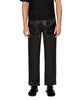Contrast Silk Pants in Slate and Black