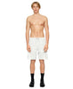 Boxy Panelled Swim Shorts in Chalk and White