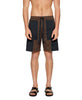Boxy Panelled Swim Shorts in Brown and Black